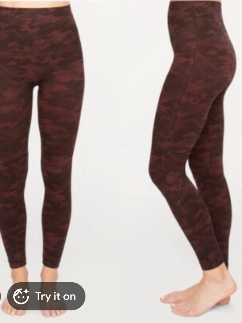 SPANX Look At Me Now Seamless Burgundy Camo Leggings